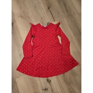 Hanna Andersson Girls Red Gold Polka Dot Dress Size 110 (US 5) Long Sleeve